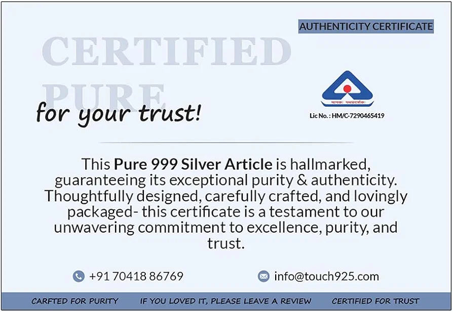 Pure 999 Silver Idol Frame | Devotional Spiritual Gift for Temple Decor, Wedding, Housewarming, Festivals & Religious Celebrations 