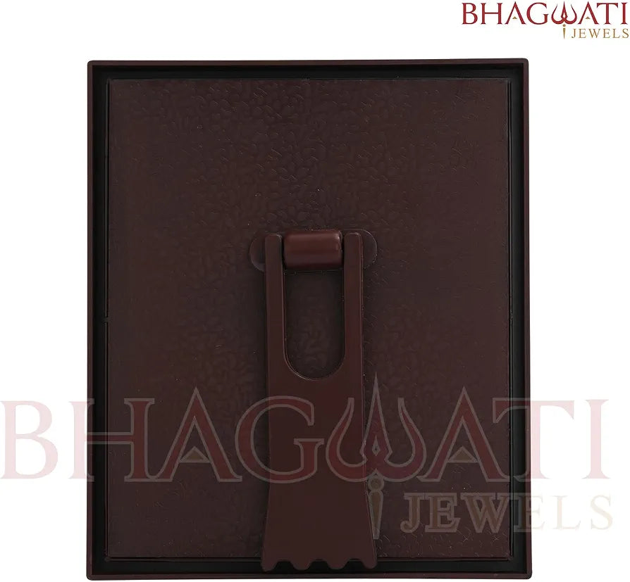 999 Pure Silver Ashta Ganesh Frame | Divine Home Decor | vinayak Darshan Wall Mount Photo for Gift, Wooden Square Photo Frame, Silver Gift Item Office | Tabletop 
