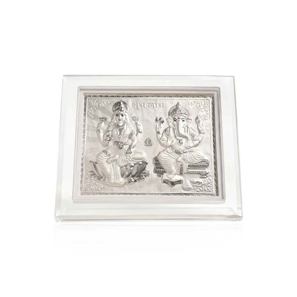 999 Silver Lakshmi Ganesh Idol Frame
